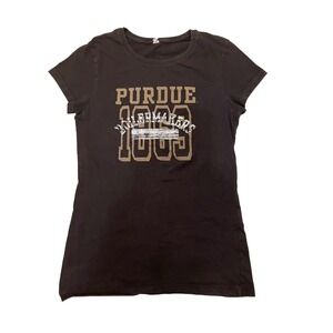 Purdue Boilermakers T-Shirt Alstyle Apparel Black‎ College Top Women's L